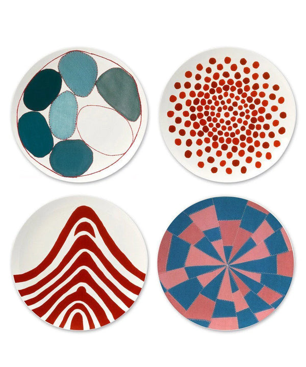 LOUISE BOURGEOIS- SET OF FOUR BONE CHINA PLATES