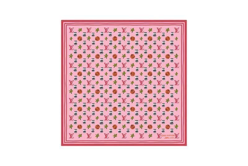 JONAS WOOD X LOUIS VUITTON MONOGRAM SQUARE SILK SCARF (PINK)