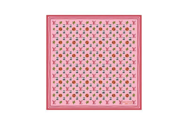 JONAS WOOD X LOUIS VUITTON MONOGRAM SQUARE SILK SCARF (PINK)