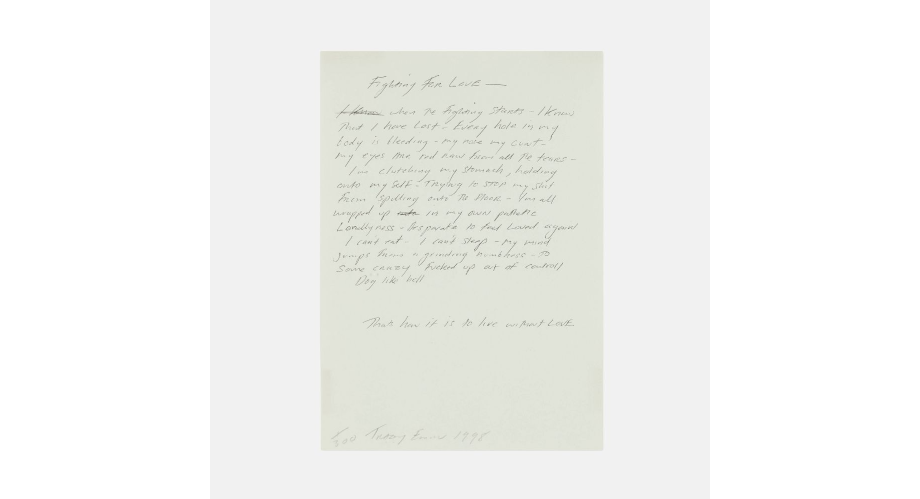 TRACEY EMIN- FIGHTING FOR LOVE