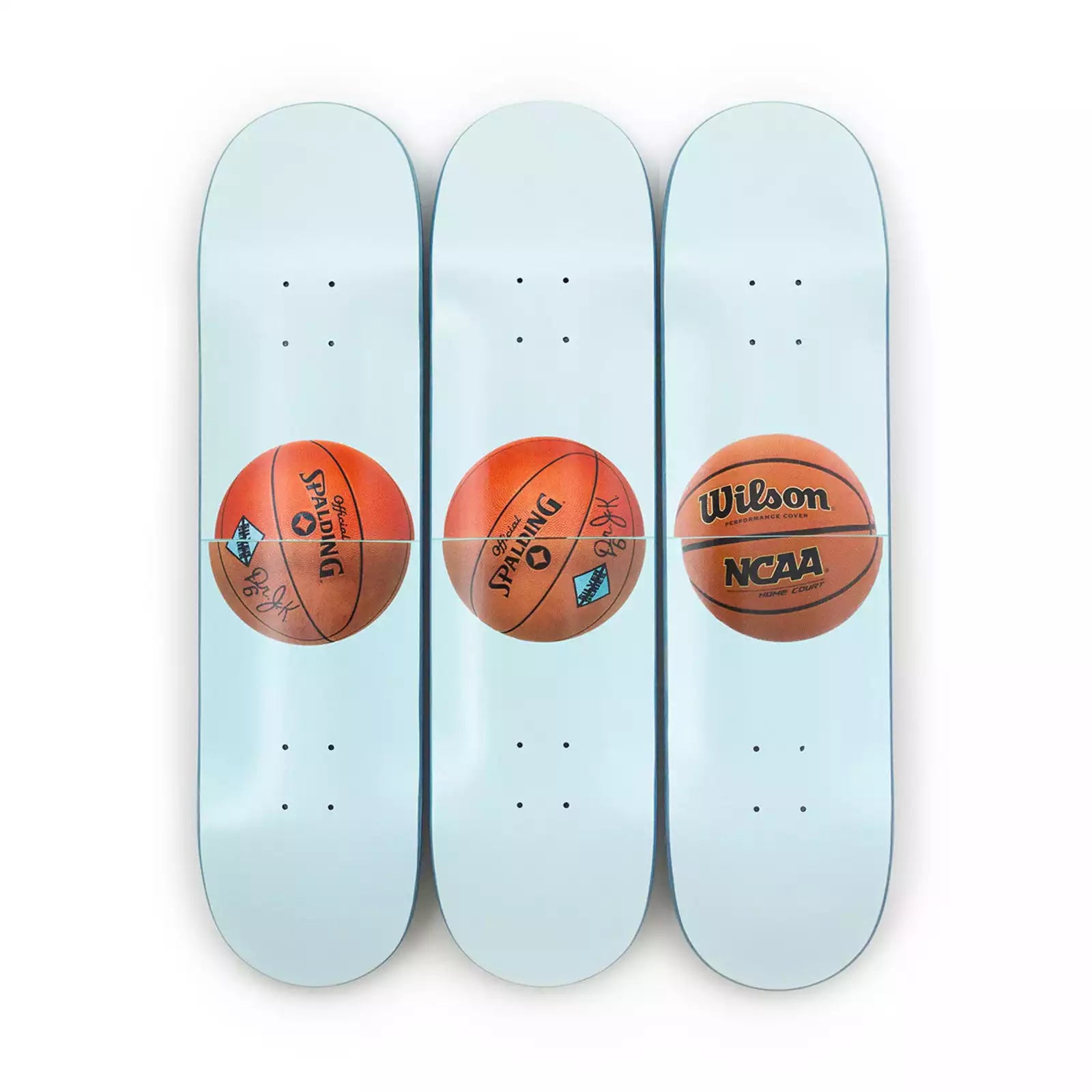JEFF KOONS- THREE BALL 50/50 TANK TRIPTYCH SKATE DECKS SET