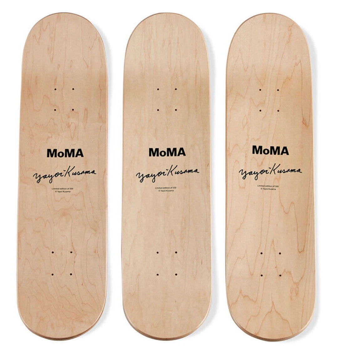 YAYOI KUSAMA INFINITY NETS MIRROR TRIPTYCH SKATEDECKS