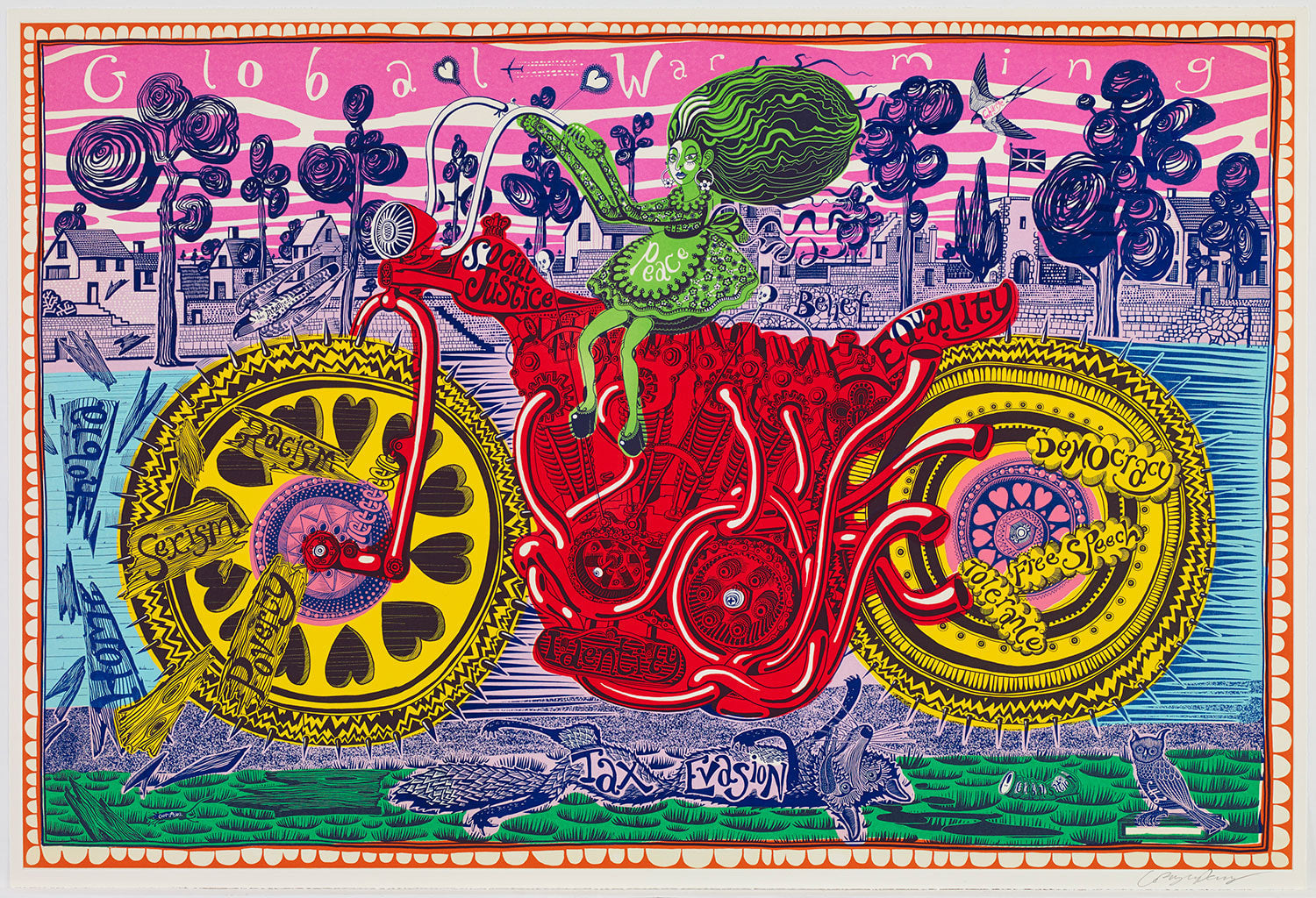 GRAYSON PERRY- SELFIE WITH POLITICAL CAUSES