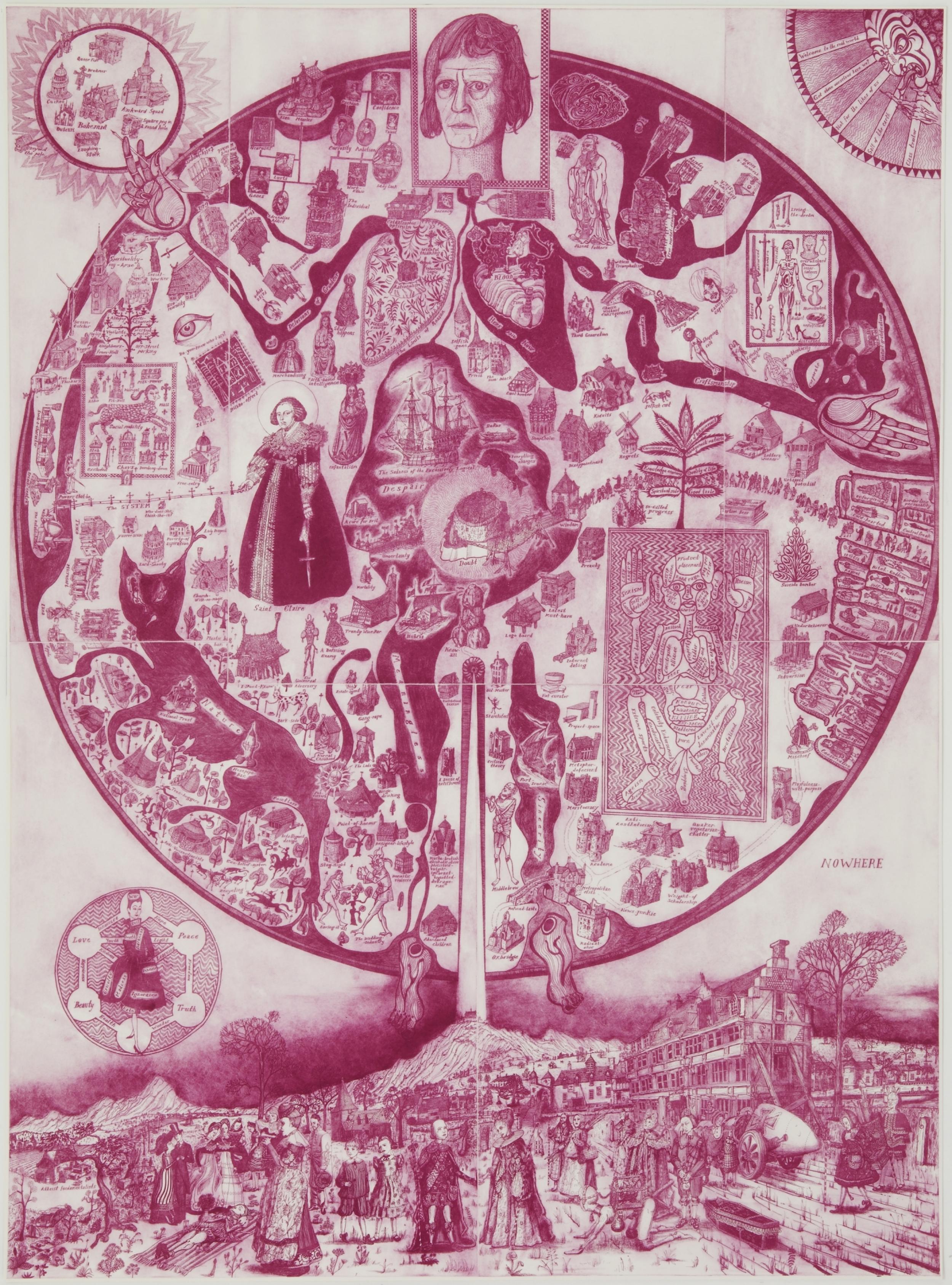 GRAYSON PERRY- MAP OF NOWHERE (PURPLE)