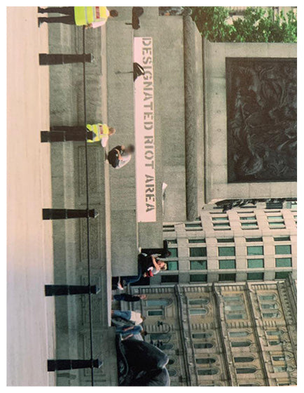 BANKSY- DESIGNATED RIOT AREA POSTCARD, HS BY LAZARIDES – ARTS LIMITED