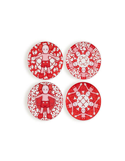 KAWS- QATAR MUSEUMS CERAMIC PLATES (SET OF FOUR)