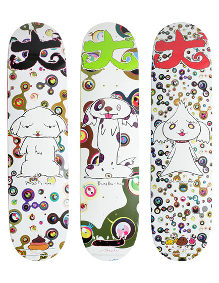 TAKASHI MURAKAMI BUNBU PONCHI SHIMON X SUPREME TRIPTYCH SKATEDECKS