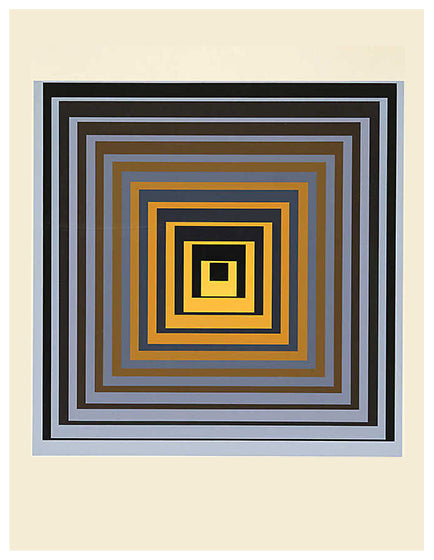 VICTOR VASARELY- VONAL GRIS JAUNE SILKSCREEN PRINT